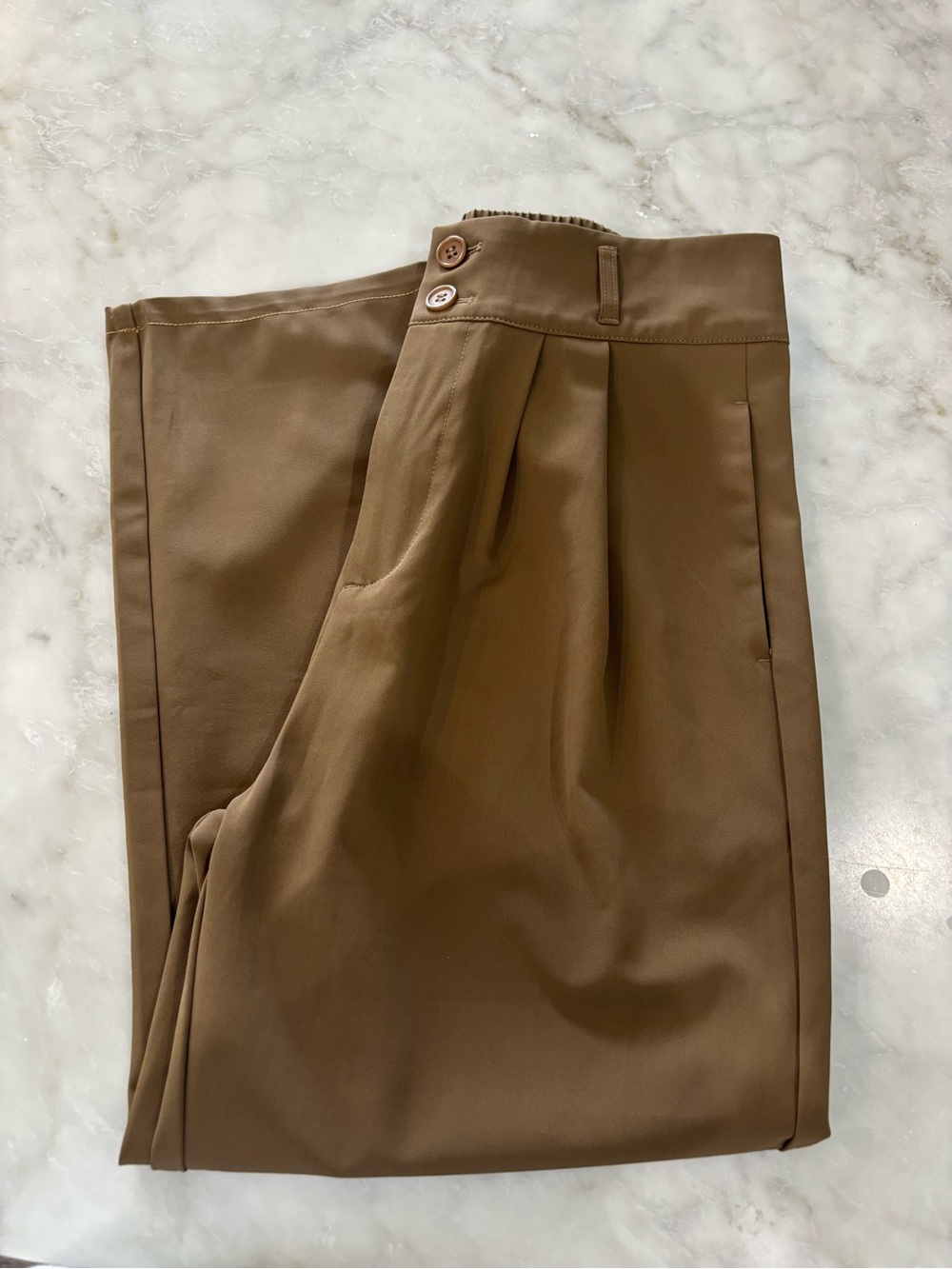✨HALARA Brown High-Waist Pleated Trousers